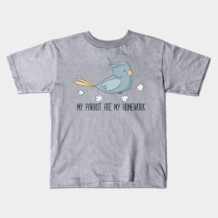 My Parrot Ate My Homework Kids T-Shirt